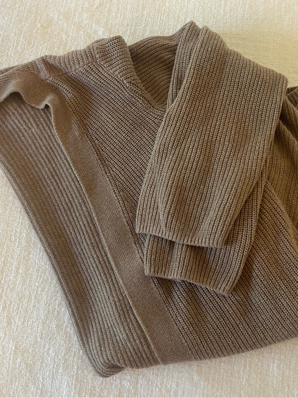 Old Navy Women's Open-Front Ribbed Cardigan with Pockets - Brown - Size Medium - Picture 3 of 10